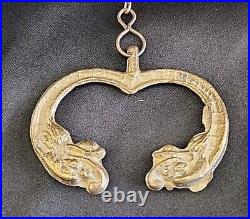 Vintage Brass Ornate Door Knocker & Bell With Vocem-Meam Audi Qui-Me-Tangit