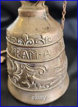 Vintage Brass Ornate Door Knocker & Bell With Vocem-Meam Audi Qui-Me-Tangit