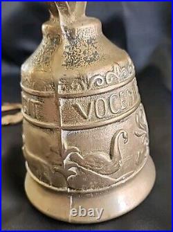 Vintage Brass Ornate Door Knocker & Bell With Vocem-Meam Audi Qui-Me-Tangit