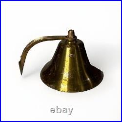 Vintage Brass Perko Marine Boat Bell 5 With Clapper & Ship Bell Bracket