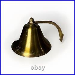 Vintage Brass Perko Marine Boat Bell 5 With Clapper & Ship Bell Bracket