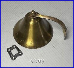 Vintage Brass Perko Marine Boat Bell 5 With Clapper & Ship Bell Bracket