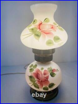 Vintage Brass Rose Porcelain Parlor Lamp Gone With The Wind GWTW Pair Working