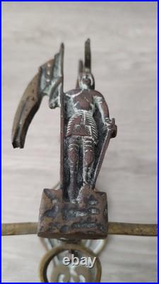 Vintage Brass Sculptures Arts Monastery Church Home Garden Wall Bell Deep Loud