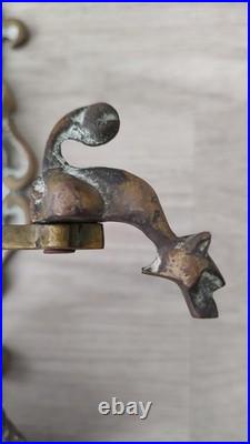 Vintage Brass Sculptures Arts Monastery Church Home Garden Wall Bell Deep Loud