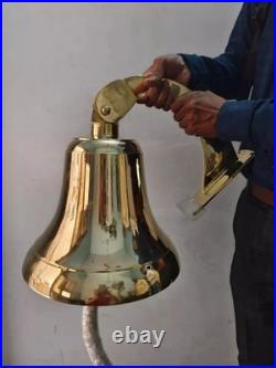 Vintage Brass Ship Bell 18 Nautical Hanging Door Bell Wall Mount Marine Decor