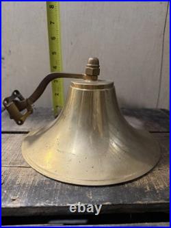 Vintage Brass Ship Bell Gong Wall Mount Arm Nautical Maritime 9 Industrial
