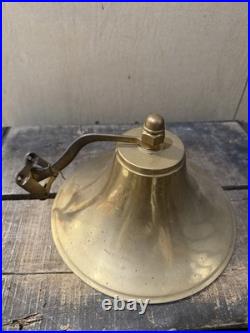 Vintage Brass Ship Bell Gong Wall Mount Arm Nautical Maritime 9 Industrial