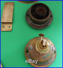 Vintage Brass Ship Stockburger Clock, Barometer, Bell, Stern Lantern, Set