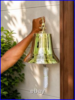 Vintage Brass Ship's Bell 11 Heavy Duty Marine Bell Wall Mount Nautical Decor