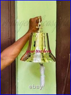 Vintage Brass Ship's Bell 11 Heavy Duty Marine Bell Wall Mount Nautical Decor