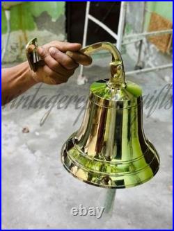 Vintage Brass Ship's Bell 11 Heavy Duty Marine Bell Wall Mount Nautical Decor