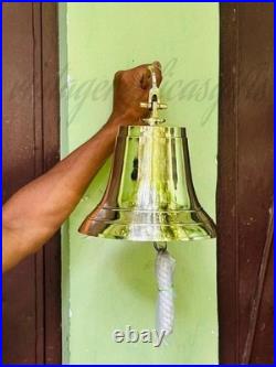 Vintage Brass Ship's Bell 11 Heavy Duty Marine Bell Wall Mount Nautical Decor