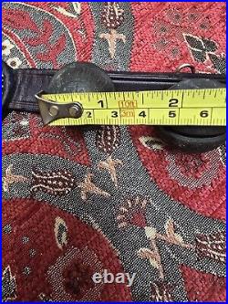 Vintage Brass Sleigh Bells 23 Crotal bells with brass heart On Leather Strap