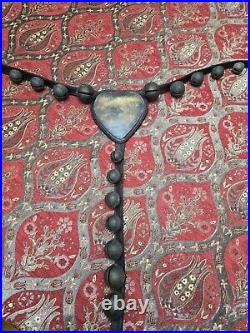 Vintage Brass Sleigh Bells 23 Crotal bells with brass heart On Leather Strap