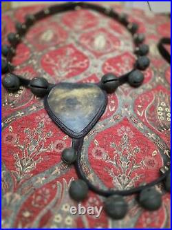 Vintage Brass Sleigh Bells 23 Crotal bells with brass heart On Leather Strap