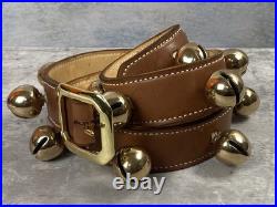 Vintage Brass Sleigh Bells 51 Equestrian Leather Strap 16 Graduating Bells