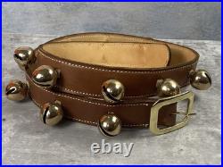 Vintage Brass Sleigh Bells 51 Equestrian Leather Strap 16 Graduating Bells