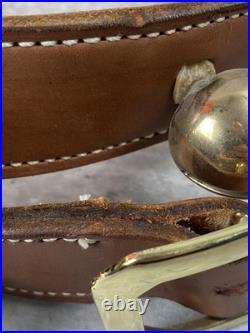 Vintage Brass Sleigh Bells 51 Equestrian Leather Strap 16 Graduating Bells