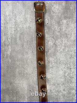 Vintage Brass Sleigh Bells 51 Equestrian Leather Strap 16 Graduating Bells