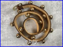 Vintage Brass Sleigh Bells 51 Equestrian Leather Strap 16 Graduating Bells