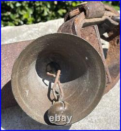 Vintage Brass Sleigh Bells Graduated Shaft Bells Antique