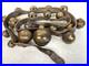 Vintage Brass Sleigh Bells Leather Strap Large Heavy Jingle Bells Antique Rustic