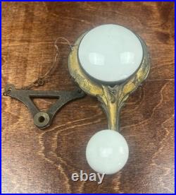 Vintage Brass and Porcelain Servants Bell Lever