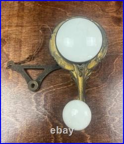 Vintage Brass and Porcelain Servants Bell Lever
