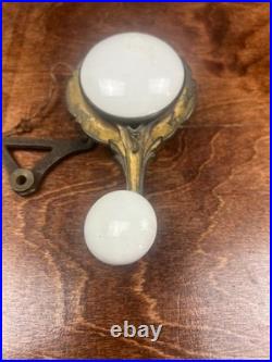 Vintage Brass and Porcelain Servants Bell Lever