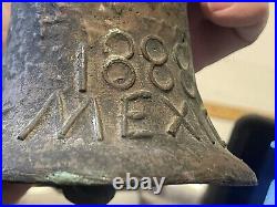 Vintage Bronze Ceremonial Mission Bell Mexico 1888 Church Cathedral