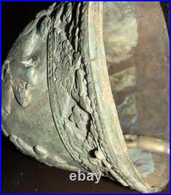 Vintage Bronze Elephant Bell Decorative Cast Brass Buddhist Temple Thailand