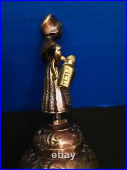 Vintage Bronze Lady AQVILA AGNVS × PELICANVS LEO BELL GREAT PATINA & CONDITION
