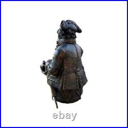 Vintage Bronze Primate Pirate Monkey Chimpanzee Figurine Table Bell Patina EUC