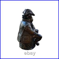 Vintage Bronze Primate Pirate Monkey Chimpanzee Figurine Table Bell Patina EUC