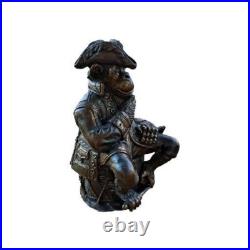 Vintage Bronze Primate Pirate Monkey Chimpanzee Figurine Table Bell Patina EUC