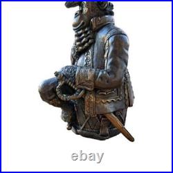 Vintage Bronze Primate Pirate Monkey Chimpanzee Figurine Table Bell Patina EUC