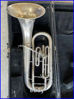 Vintage C. G. Conn Baritone Euphonium 3 Valve Bell Front