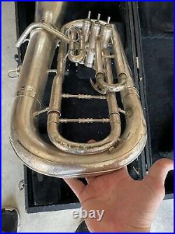 Vintage C. G. Conn Baritone Euphonium 3 Valve Bell Front