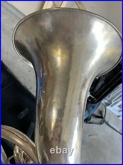 Vintage C. G. Conn Baritone Euphonium 3 Valve Bell Front