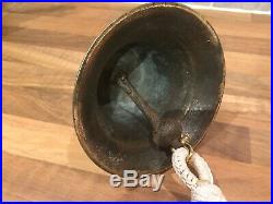 Vintage Cast Brass Royal Navy Ships Bell & Rope Maritime Marine Boat Yacht