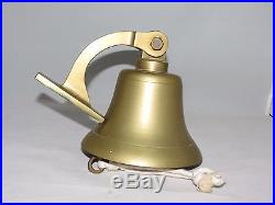 Vintage Cast Brass Ships Bell Bracket/Clapper/Rope Nautical Maritime Marine Boat