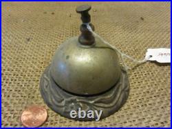 Vintage Cast Iron & Brass Desk Bell Antique Old Iron Hotel Bells 9390