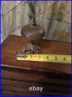 Vintage Cast Iron Hotel Front Desk Counter Service Sunflower Bell industrial
