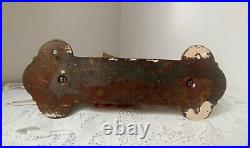 Vintage Cast Iron Wall Mount Bell withCross Dinner, School, Barn Pull String