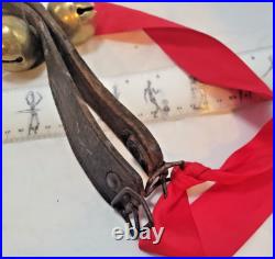 Vintage Ceremonies Horse Leather Collar With 10 Brass Bell Bells Great Sound