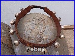 Vintage Ceremonies Horse Leather Collar With 12 Brass Bell Bells Great Sound