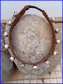 Vintage Ceremonies Horse Leather Collar With 12 Brass Bell Bells Great Sound