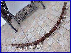 Vintage Ceremonies Horse Leather Collar With 12 Brass Bell Bells Great Sound