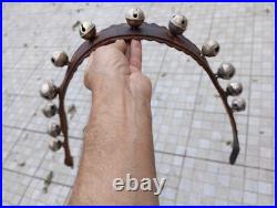 Vintage Ceremonies Horse Leather Collar With 12 Brass Bell Bells Great Sound